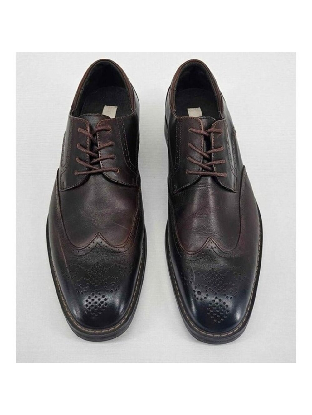 Joseph Abboud Men’s 9D Brown Leather Wingtip Oxford Brogue Dress Shoes
